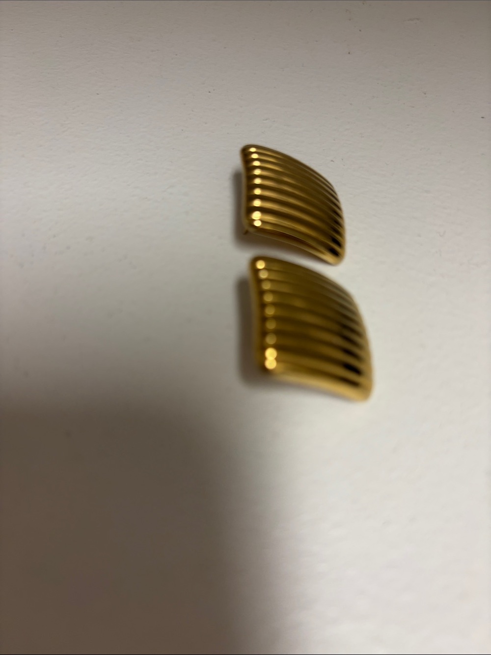 REVOLVE Gold Ribbed Earrings - Picture 8 of 8